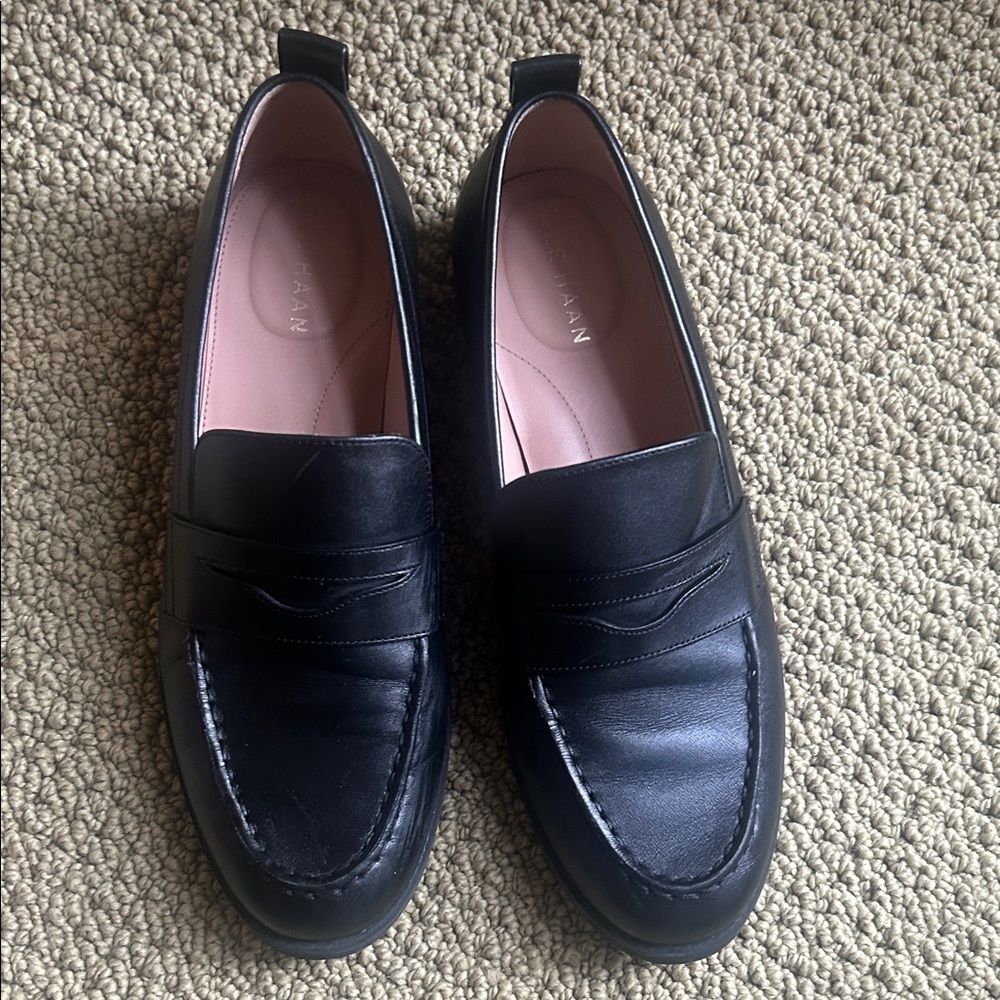 Cole Haan Black Leather Loafers Women 8.5 B